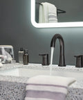 Flute Bath Faucet In Matte Black With High Arc Spout For Three Hole Six To Sixteen Inch Installations, ADA Compliant