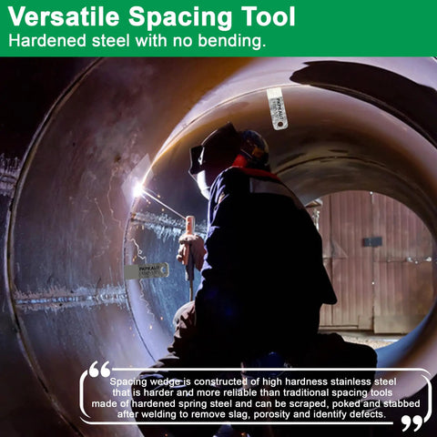 Pipefitter using Three Pack Four Inch Welding Wedge Set For Pipe Fitting And Metalwork inside a large metal pipe