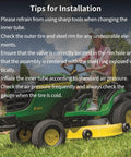 Lawn tractor with tips for installing Two Pack 23x8.5-12 23x9.5-12 23x10.5-12 Butyl Inner Tubes With TR13 Valve Stem.