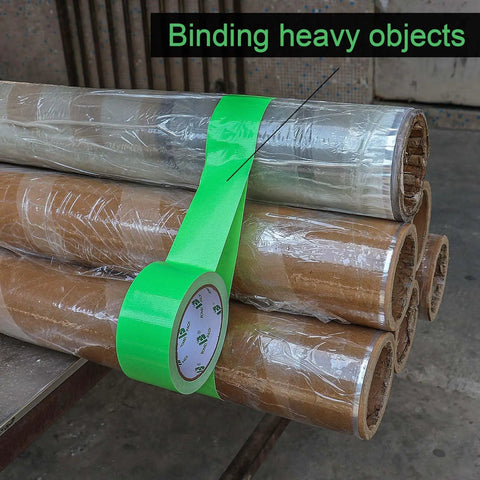 Green Heavy Duty Duct Tape 9 Mil Thick, 1.88 Inch Wide, 30 Yards Per Roll, Industrial Grade Waterproof Tape For Packing And Repairs, Strong Sticky Utility For Concrete, Wood, Glass, Metal, Plastic, 2 Rolls Total 60 Yards securing wrapped heavy rolls