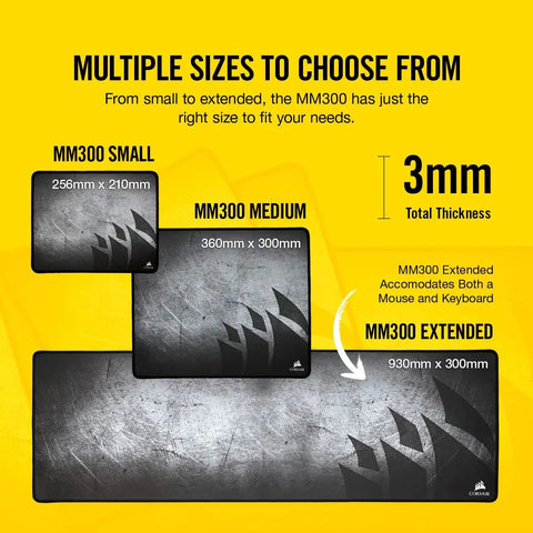 Anti Fray Cloth Gaming Mouse Pad For Pixel Precision Extended Size With Stitched Edges For Durability Anti Slip Grip Pro Grade For Laser And Optical Mice High Performance Control Multi Color in three sizes.