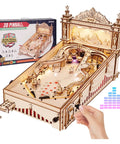 Miniature Pinball Machine Puzzle Kit For Adults With 3D Wood Model Design And Scoring Sound Lights DIY Wooden Toy Kit For Ages 14