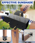 Beefed Up Heavy Duty 4 Way Slanted Roof Pergola Bracket Set 15 Degree Wall Mount Kit demonstrating effective sunshade installation