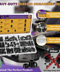 166-Piece Must-Have M6 Black Nylon Spacers Kit With 3mm To 20mm Heights For M6 Screws And Bolts Heavy Duty Standoffs For DIY Projects Robotics Enclosures And Everyday Mounting Solutions, labeled organizer box