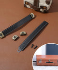 Two Leather Handles For Drawers Cabinets And Luggage With Mounting Screws Leather Strap Handle For Suitcases Trunks And Furniture