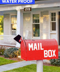 Reflective Mailbox Numbers And Letters Stickers Decals, 148-Piece Vinyl Self-Adhesive Address Kit on red mailbox.