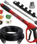 Beast Pressure Washer Gun And Hose Kit With 30 Foot Kink Resistant Hose And 3600 PSI Cleaning Power M22 14 Fittings Five Nozzle