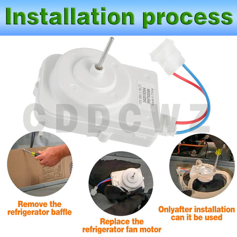 Condenser Fan Motor Replacement For Frigidaire Electrolux Refrigerators Noisy Fridge Fix Upgrade with wiring and adapter