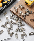 M5 T-nuts, half-roll style, silver carbon steel, 100 pcs for aluminum extrusion profiles.