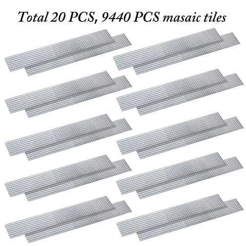 Self Adhesive Mirror Mosaic Sheets Pack With 9440 Pieces Of 5x5 Mm Silver Square Glass Tiles For DIY Crafts And Home Decor 20 Sheets Each 4 By 30 Cm Easy Peel And Stick displayed in grid layout