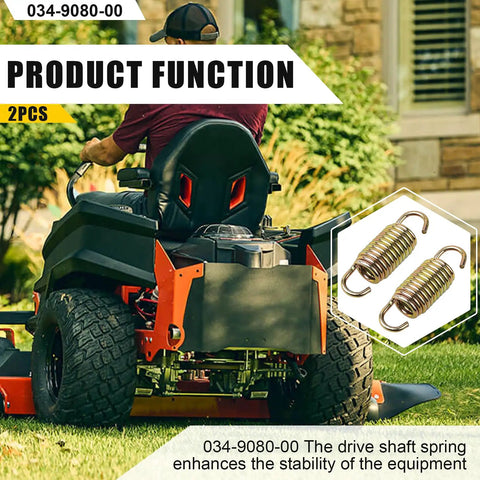 Two Pack Transaxle Spring 034-9080-00 For Bad Boy Mowers ZT Elite Replacement Part Gold Color Helps Stabilize Ride And Cut Vibration On Tough Terrain Direct Fit Easy Install Long Lasting Vibration Control, two gold springs