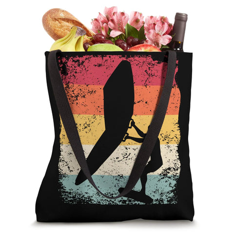 Retro Wing Foil Tote Bag For Wingsurfing And Wingboarding Men Vintage Style Gear For Surfers Who Live The Wing Foil Life And Colorful Tote Makes A Bold Accessory Statement featuring food and flowers inside.
