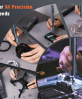 Close-up of Straight Up Dependable Cordless Electric Screwdriver Boasting Intuitive Torque Gauging And Bright Integrated Spotlight used for precision tasks.