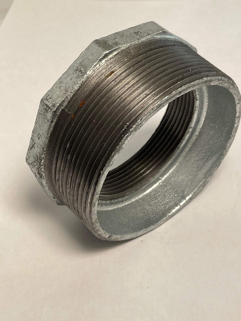 Heavy Duty Galvanized Malleable Iron Reducing Bushing 4 Inch By 3 Inch NPT Male To Female Thread Rust Resistant