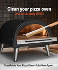 Pizza Stone Cleaner And Oven Brush Kit For Home Cooks And Pizza Pros 2 In 1 Heat Resistant Stainless Steel Scraper in use with oven
