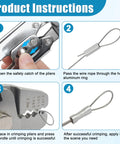 Steps for using Heavy Duty Fishing Crimping Tool Kit With Stainless Steel Pliers And 590 Crimp Sleeves Beads Set shown.