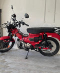 Red motorbike side view showing details for Universal 135 Degree Hand Gear Shifter Lever For Taotao Sunl Coolster 110cc 125cc 135cc 150cc