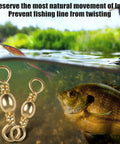 Barrel Swivels Fishing Tackle Set 60 120 Pcs Rolling Ball Stainless Steel Copper Brass Solid Rings High Strength Saltwater Swivels Connectors Must Have For Rigs And Tackle, golden barrel swivels with lure and fish