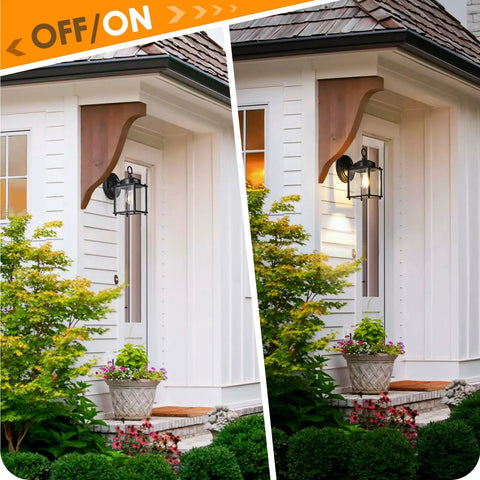 Heavy Duty Outdoor Wall Lanterns Waterproof Exterior Sconces With Beveled Glass Rugged Black Porch Lights For Front Doors on a house.