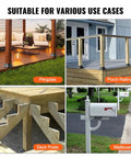 Heavy Duty 4x4 Post Base Brackets, 10 Pack, used in pergolas, porch railings, deck posts, and mailboxes.