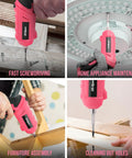 Slick 4V Usb Rechargeable Electric Screwdriver And 41 Piece Tool Kit With Swivel Handle And Bright Led For No Sweat Diy Repairs And Furniture Assembly Jobs Pink in action for fast screwdriving and appliance maintenance.