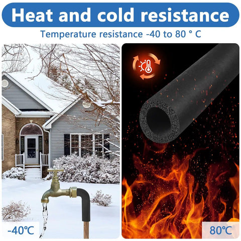 Pipe Insulation Foam Tube Three Eighths Inch ID One Inch OD Approximately One Meter Long For DIY Projects Keeps Heat In And Fights Cold Weather Foam Tubing For Guitar Racks Utensils Roof Racks Black