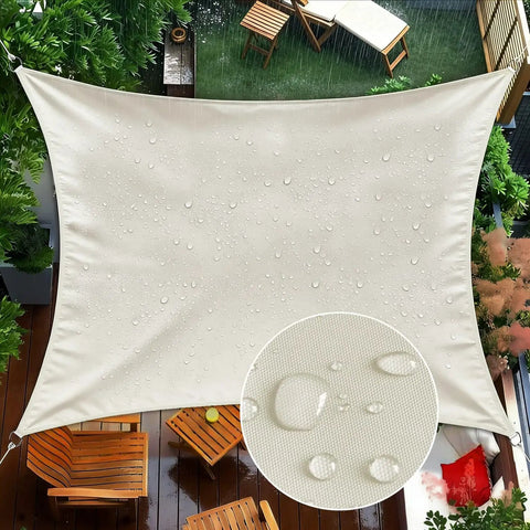 Cream 16 By 20 Rectangle Sun Shade Sail Outdoor Canopy Shelter Cover That Delivers 95 Percent UV Blockage And Water Resistance For Patio Garden Backyard Deck And All Weather Outdoor Living