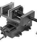 Cross Vise 4.25 Inch With Compound Slide For Mills And Drill Presses CV414 Heavy Duty Black Cast Iron Precision Vise top view