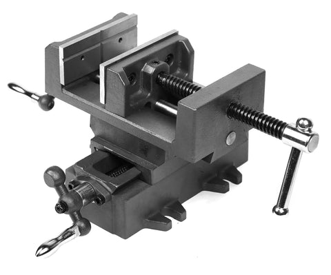 Cross Vise 4.25 Inch With Compound Slide For Mills And Drill Presses CV414 Heavy Duty Black Cast Iron Precision Vise top view