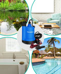 12V DC Water Transfer Pump 1500GPH Submersible Sump Pump With 20 Foot Power Cord versatile for home and garden use