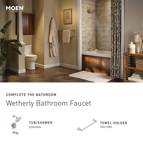 Modern bathroom featuring Spot Resist Brushed Nickel Widespread Two Handle Bathroom Faucet With Valve Included Three Hole Deck