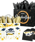 Two Pack 13 Inch Graduation Gift Bags With Tissue Paper Reusable Nonwoven Gift Bags With Handles 12.8 X 10.2 X 6.3 Inch Size