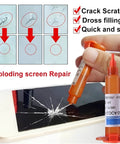 Liquid Optical Clear Adhesive Glue For Smartphone Screen Repair applied to cracked screen with precision applicator.