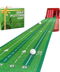 Indoor Golf Putting Mat With Auto Ball Return And 8.7 Feet Of Realistic Green Speed For Multiplayer Home Practice display