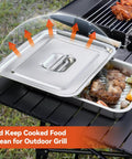 5 In 1 Grill Prep Tray And Carry System for Outdoor Barbecues Tailgate ready marinade container lid keeping food clean