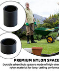 Tough As Nails Nylon Wheel Hub Spacers Kit Featuring 5 8 Inch Bore And Corrosion Resistant Extension Sleeves For Hand Trucks Dollies Utility Carts No Fuss Setup Sure Footed Roll. Black nylon hub spacer detail for durable wheel alignment.