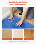 Heavy Duty Floor Underlayment Covers Four Hundred Square Feet featuring integrated vapor barrier, being installed under flooring.