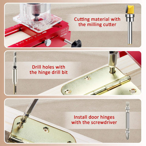 Pro Grade Premium Aluminum Door Hinge Jig For Routers Handy Templates cutting and installing door hinges on wood