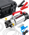 Heavy Duty 12V Oil Extractor Pump Equipped With Pure Copper Motor Efficiently Drains Thick Engine Oil Gear Transmission Fluid And Diesel Slick No Mess Transfer Tool Sweet Upgrade For Weekend Mechanics with accessories and storage case.