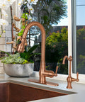 Cold Water Kitchen Water Filter Faucet Brass Body In Antique Copper Finish, 100 Percent Lead Free, High Arc Spout With 360 Degree Rotation in modern kitchen