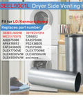 Dryer Side Venting Kit Upgrade For LG And Kenmore Dryers Side Or Bottom Vent Options shown with two ducts and washing machine