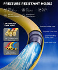 Orion Motor Tech AC vacuum pump and gauge kit; close-up of three color-coded hoses with brass fittings.