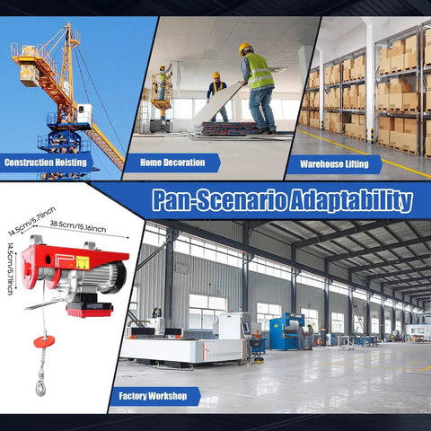Shop Certified Electric Hoist With Wireless Remote And Twelve Meter Steel Rope 600kg Motorized Winch for various lifting scenarios.