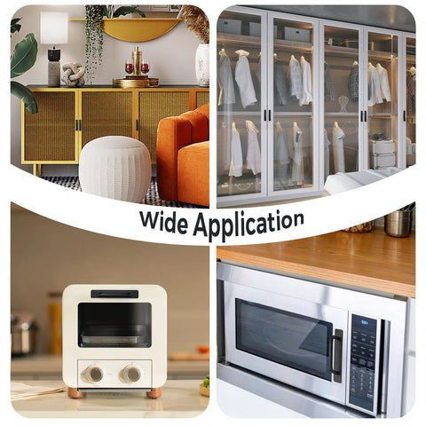 Self Adhesive Cabinet Handles 5.83 Inch Black Zinc Alloy Drawer Pulls No Drilling Stick On Handles for versatile home use