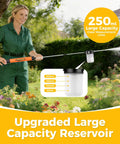 Person using Diatomaceous Earth Duster With Adjustable 4 Foot Rod And Air Pump For Easy Powder Dispensing in a garden