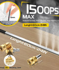 Front view of Foinwer 24-inch radiator cleaning wand with stainless steel shaft and brass adapters; 1500 PSI max.