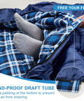 Interior view of Double Sleeping Bag For Camping And Backpacking, Queen Size Two Person, showing flannel lining and draft tube.