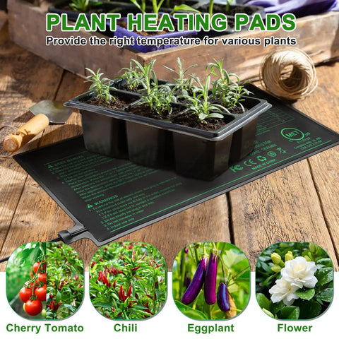 Heat Mat For Seed Starting With Built In Digital Controller And LED Display Two Pack 10 By 20.75 Inch Plant Heating Pad With Thermostat For Indoor Germination Hydroponics Waterproof
