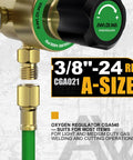 Oxygen And Acetylene Regulator Set With 3/8-24 Type A Outlet Pro Grade Inlets CGA540 For Oxygen And CGA200 For Acetylene 0-4000 PSI