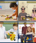 Kids enjoying Solar Powered Robot Kit For Kids Ages 8 To 12 12 In 1 Hands On Build Your Own Robot With Solar Panel And Battery Power